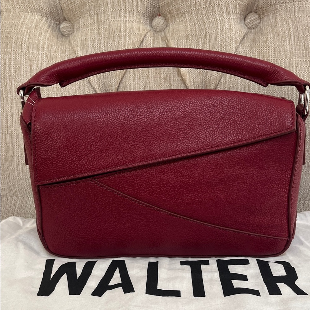 Walter Baker Deep Red Pebbled Leather Crossbody Bag